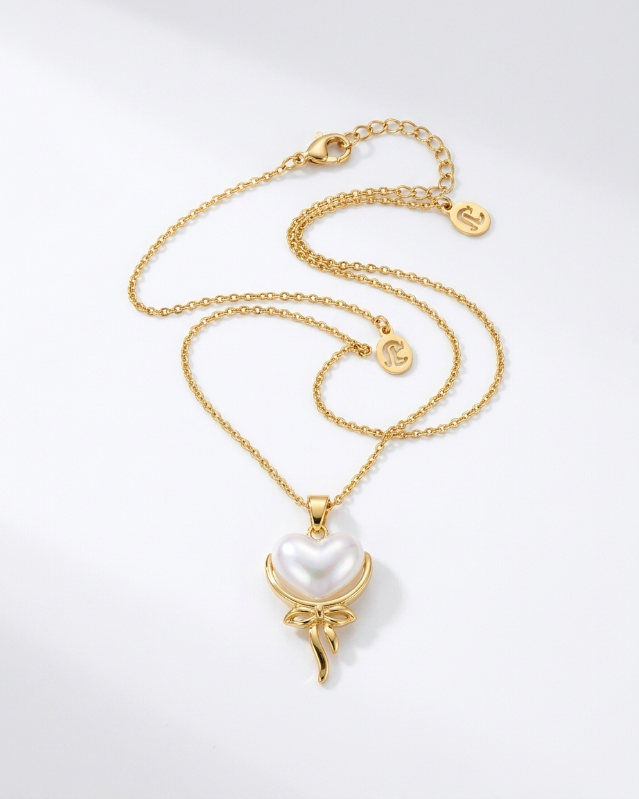 Pearl Heart Ribbon