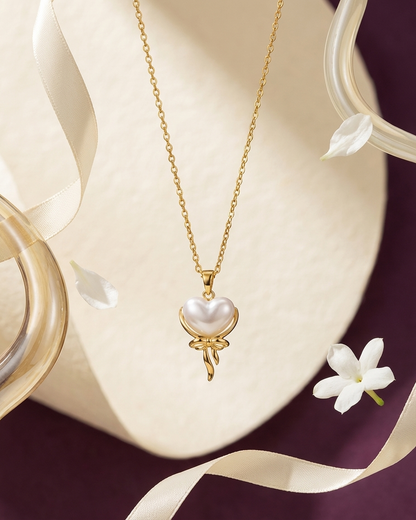 Pearl Heart Ribbon