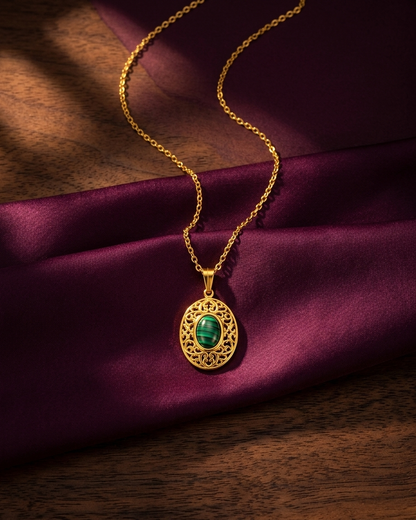 Vintage Malachite Oval