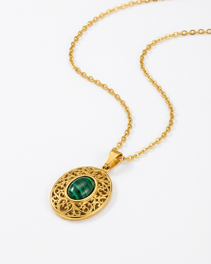 Vintage Malachite Oval