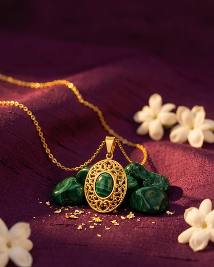 Vintage Malachite Oval