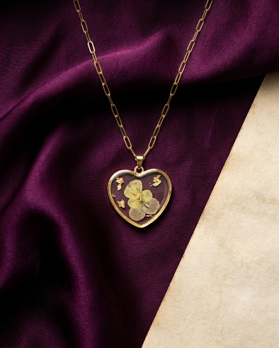 Pressed Pansy Heart
