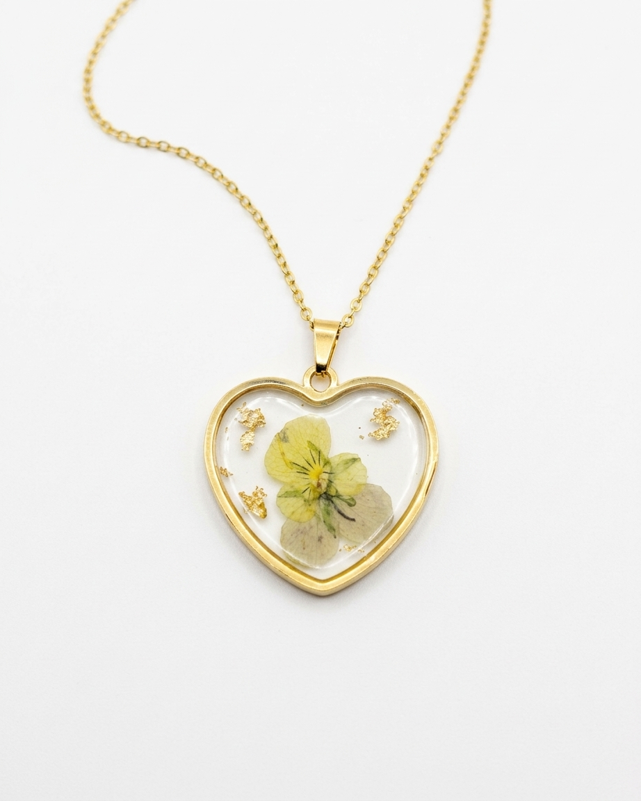 Pressed Pansy Heart