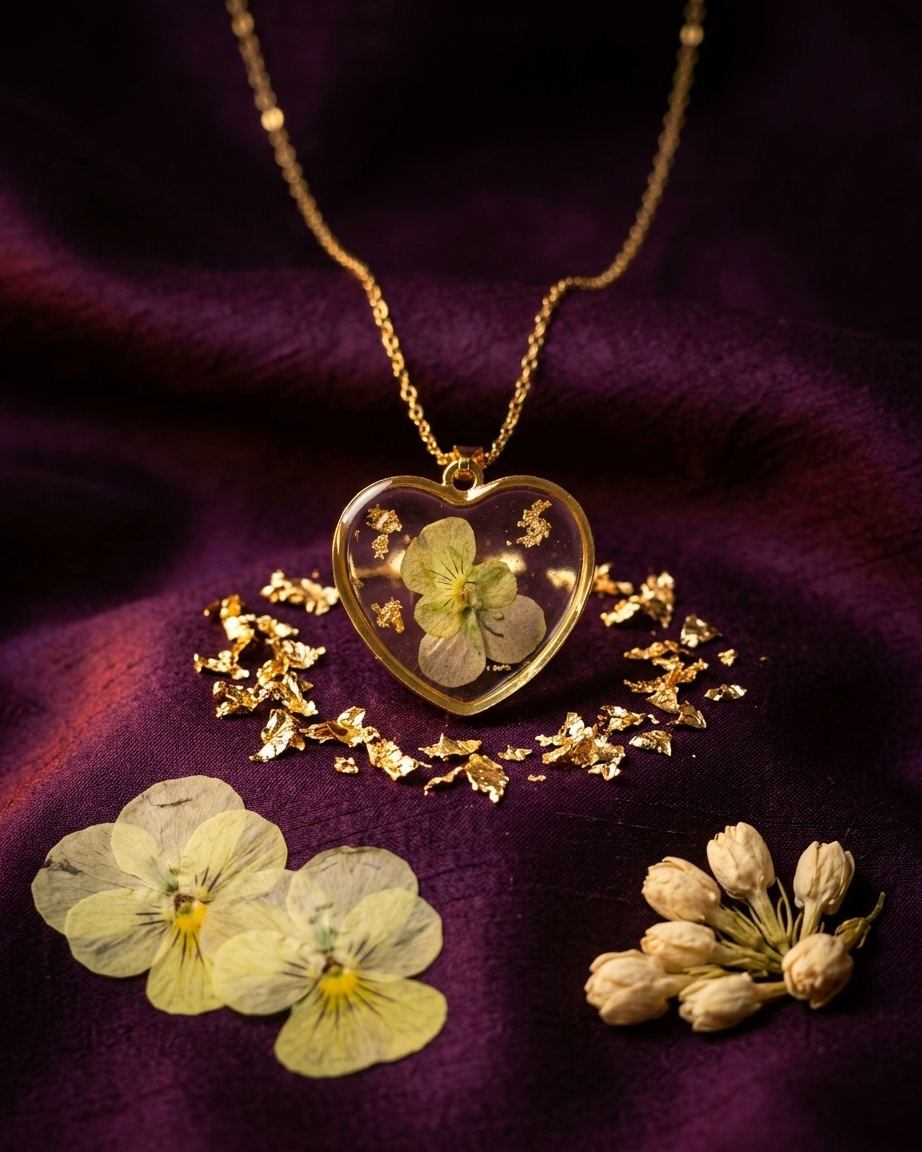 Pressed Pansy Heart