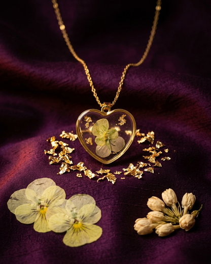 Pressed Pansy Heart