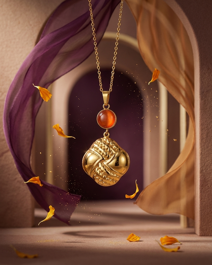 Amber Knot Charm