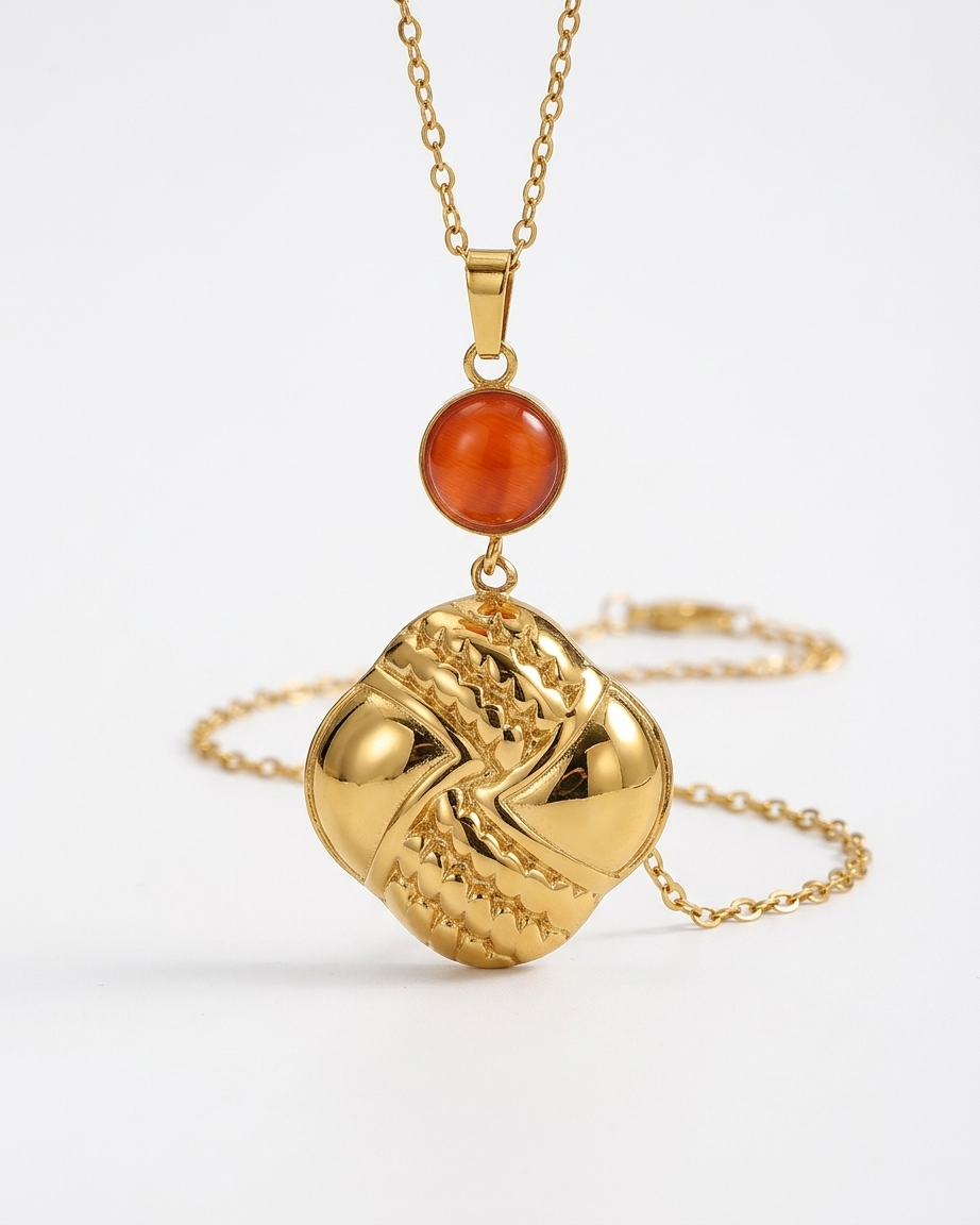 Amber Knot Charm