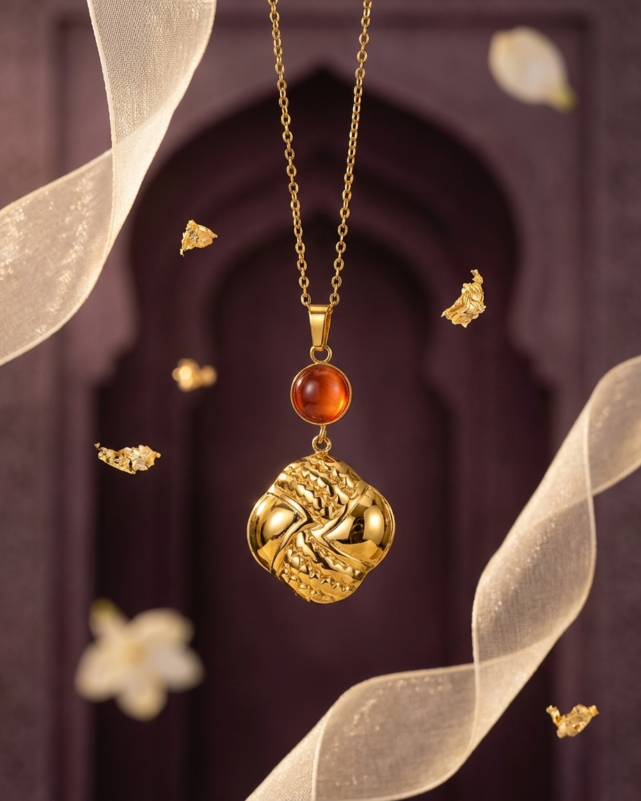 Amber Knot Charm